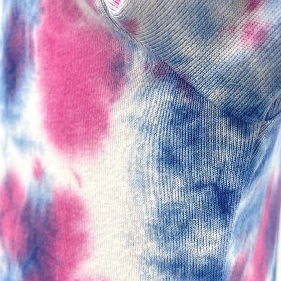 Spiritual Gangster Tie Dye Space Top Crewneck Lightweight Blue Pink Size L FLAW - Picture 7 of 9